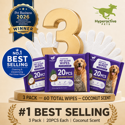 PET Cleaning Deodorizing Glove Wipes for Dogs & Cats, Vet Recommended Hypoallergenic Hydrating & Nourish Fur Pet Grooming Glow