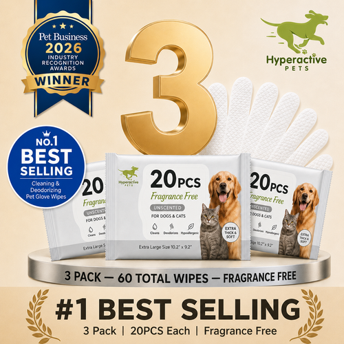PET Cleaning Deodorizing Glove Wipes for Dogs & Cats, Vet Recommended Hypoallergenic Hydrating & Nourish Fur Pet Grooming Glow
