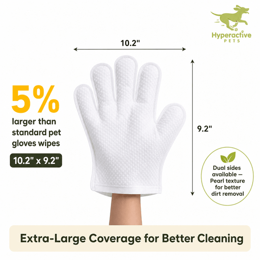 PET Cleaning Deodorizing Glove Wipes for Dogs & Cats, Vet Recommended Hypoallergenic Hydrating & Nourish Fur Pet Grooming Glo