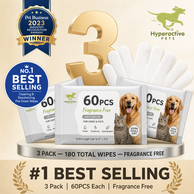 PET Cleaning Deodorizing Glove Wipes for Dogs & Cats, Vet Recommended Hypoallergenic Hydrating & Nourish Fur Pet Grooming Glo