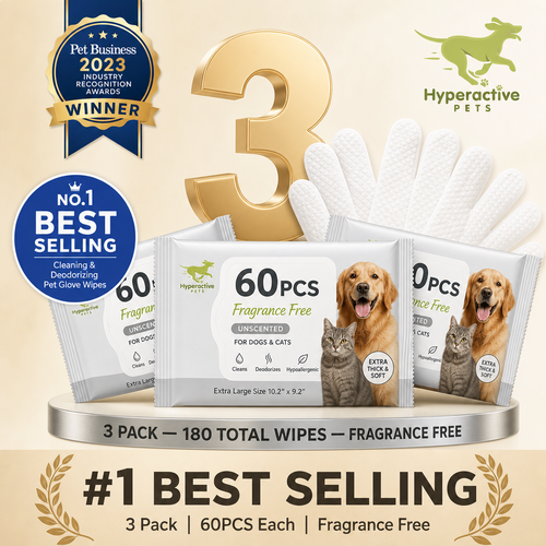 PET Cleaning Deodorizing Glove Wipes for Dogs & Cats, Vet Recommended Hypoallergenic Hydrating & Nourish Fur Pet Grooming Glo